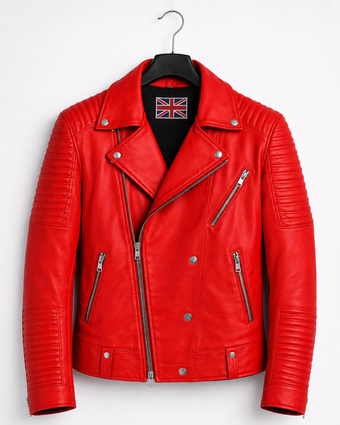 Crimson Edge Biker Jacket