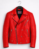 Crimson Edge Biker Jacket