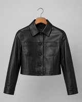 Harper Cropped Leather Jacket