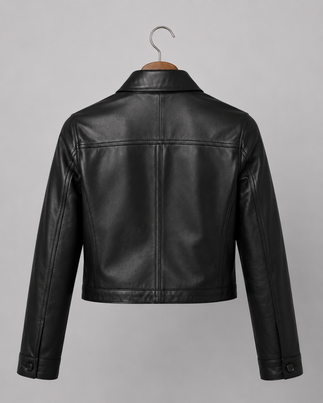 Harper Cropped Leather Jacket