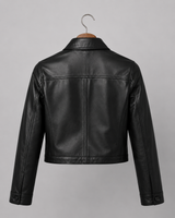 Harper Cropped Leather Jacket