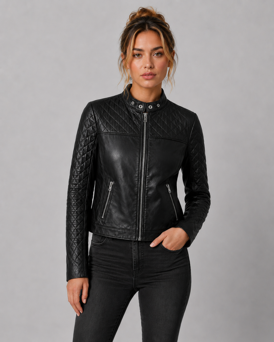 Charlotte Quilted Moto Jacket