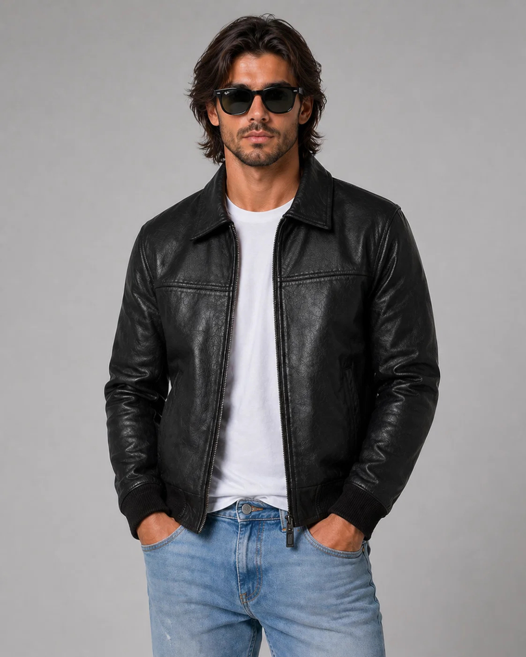 Noir Classic Bomber Jacket