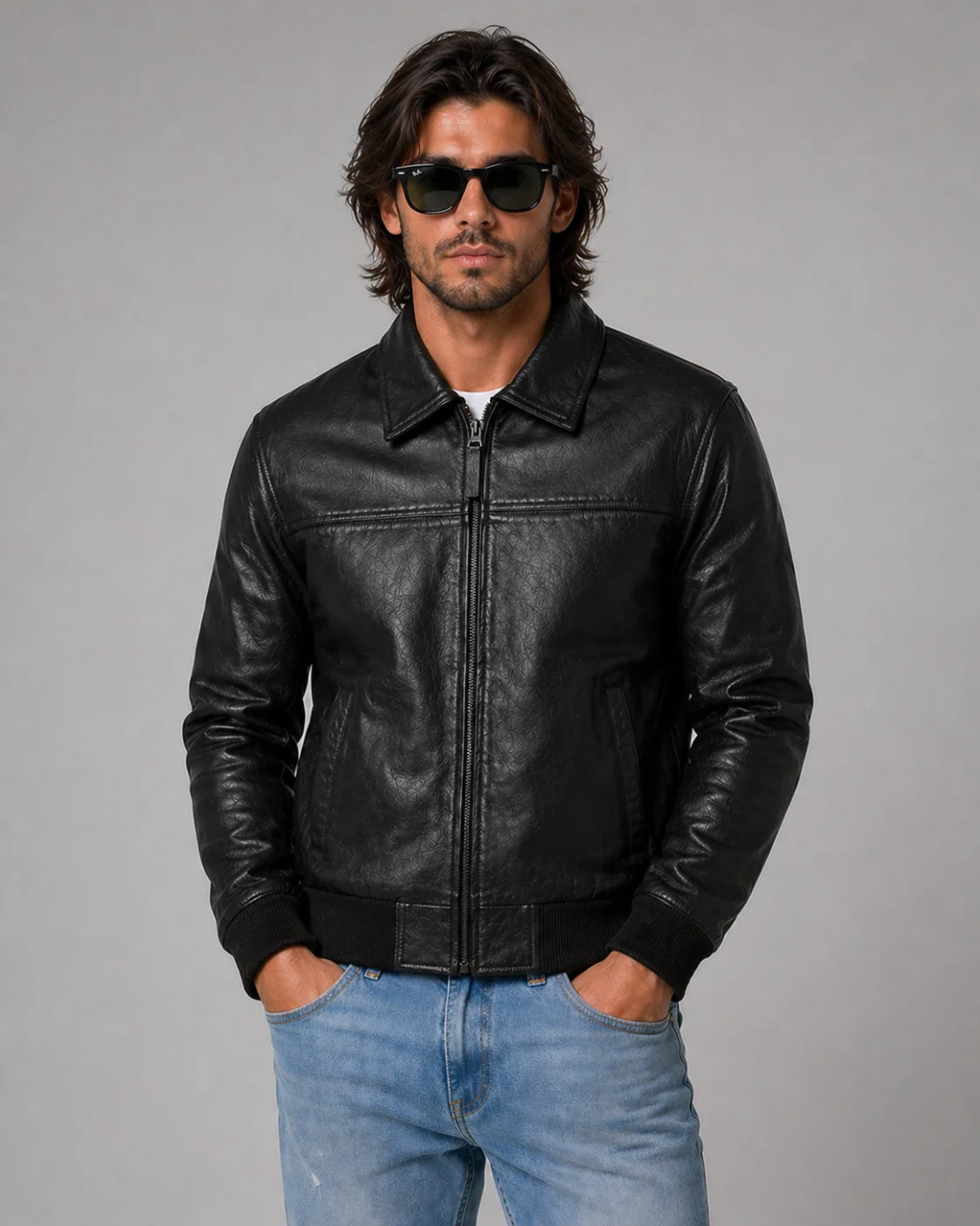 Noir Classic Bomber Jacket