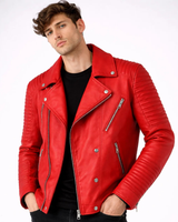 Crimson Edge Biker Jacket