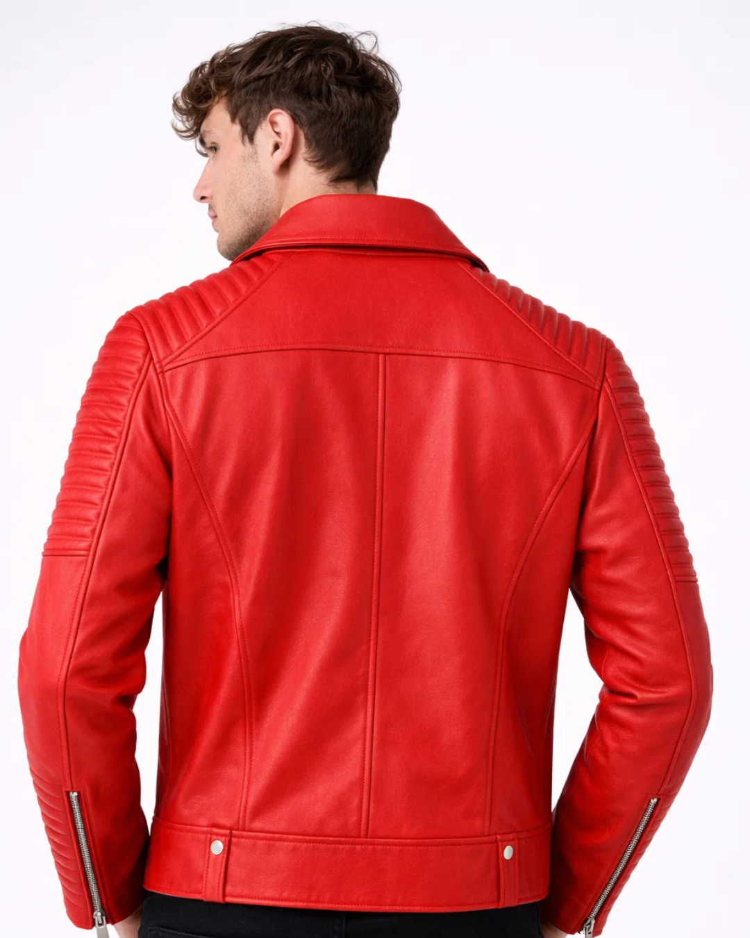 Crimson Edge Biker Jacket