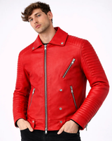 Crimson Edge Biker Jacket