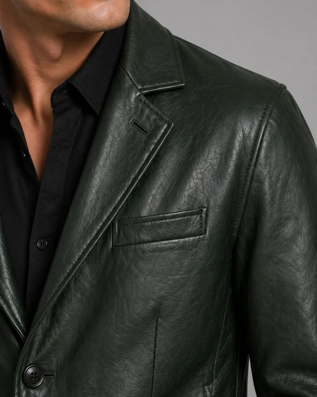 Verdant Leather Blazer