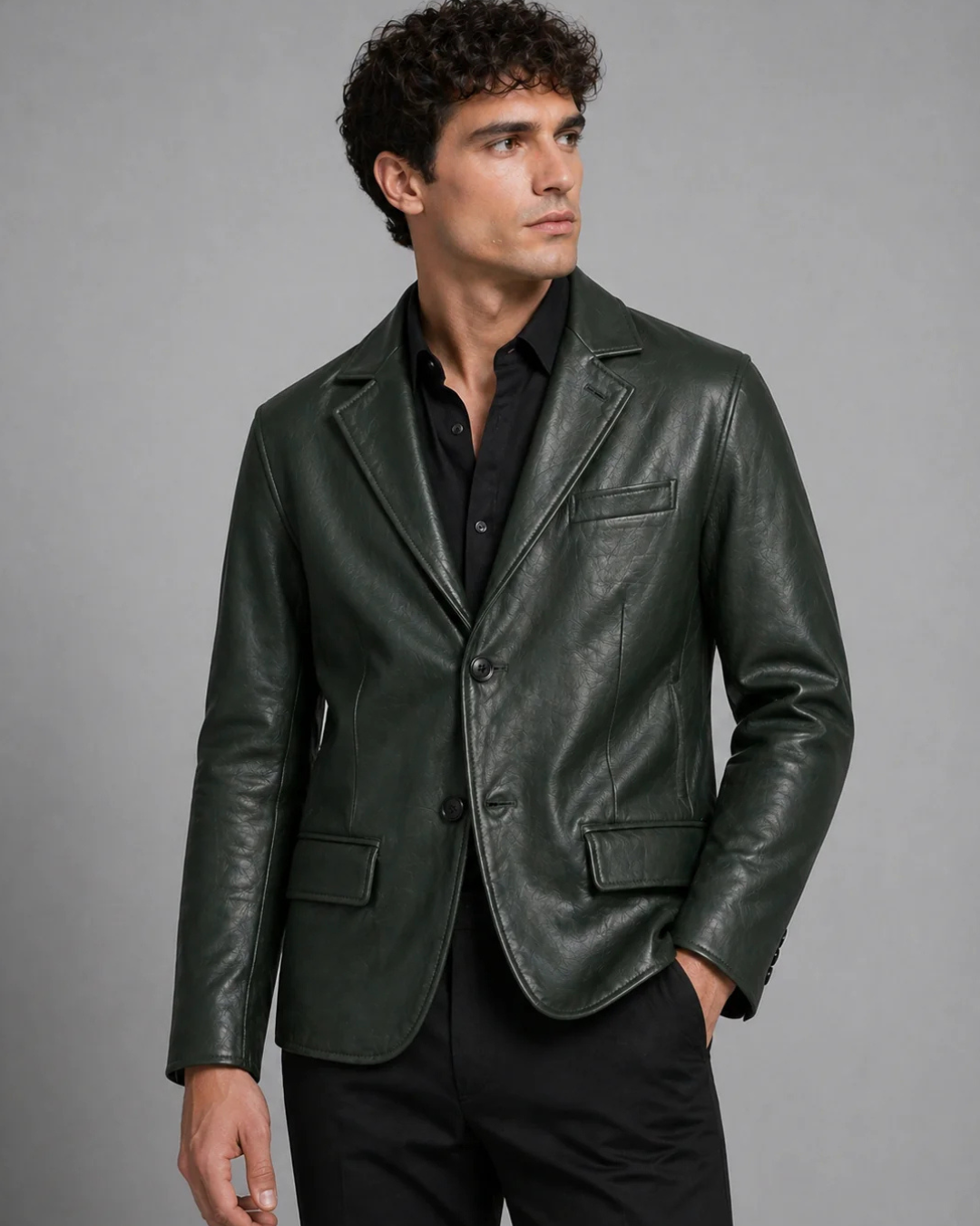 Verdant Leather Blazer