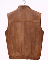 Tan Brown Leather Vest