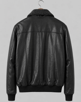 Black Bomber Jacket – Shearling Collar Edition