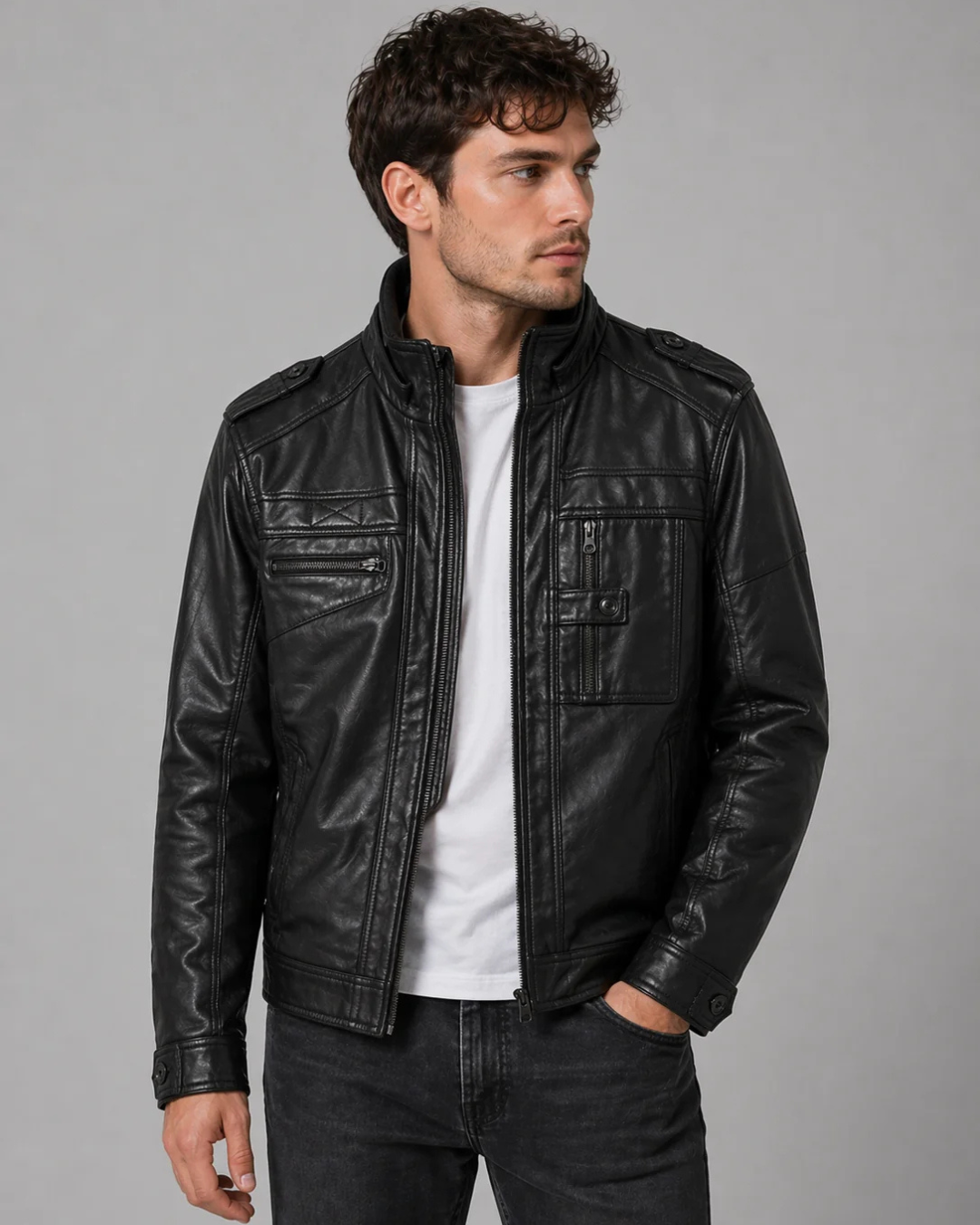 Black  Moto Jacket – Utility Pocket Edition