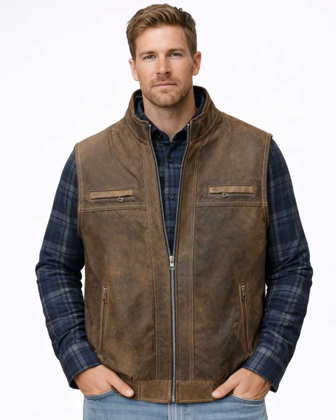 Brown Vintage Leather Vest