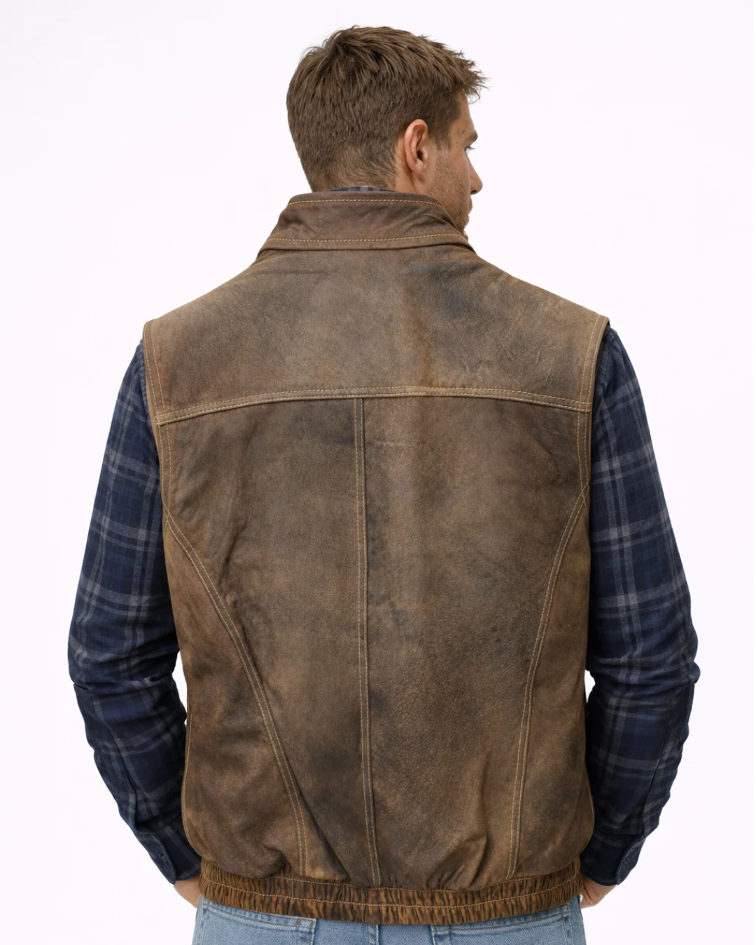 Brown Vintage Leather Vest